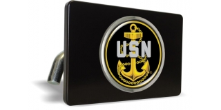 U.S. Navy Chief Fouled Anchor - Tow Hitch Cover with Chrome Metal Emblem