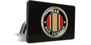 Iraq War Veteran - Tow Hitch Cover with Chrome Emblem