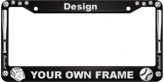 Baseball - Aluminum Car License Plate Frames