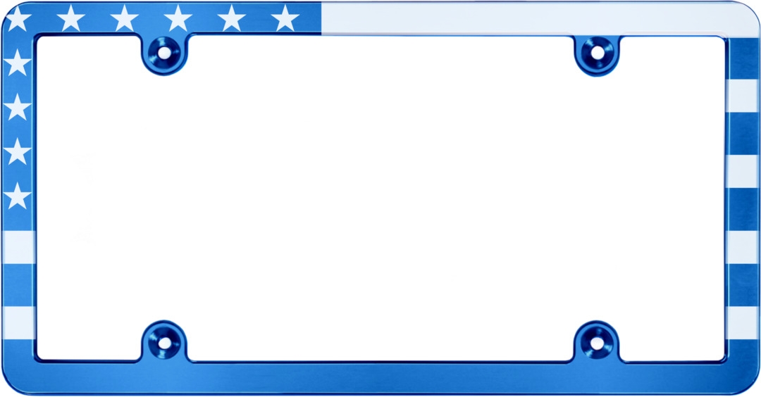 Thin Blue Line Reflective License Plate Frame - 2 Pack, 304 Stainless Steel, Rust-Proof, Fits All Cars