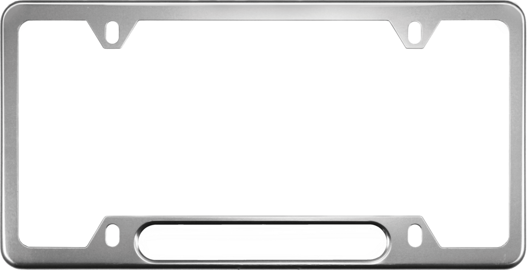 Narrow Top  Car Aluminum License Plate Frames - Clear Dome