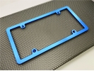 Billet Aluminum Car License Plate Frame - Slim Line (Blue)