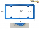 Billet Aluminum Car License Plate Frame - Slim Line (Blue)