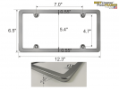 Billet Aluminum Car License Plate Frame - Slim Line (Silver)