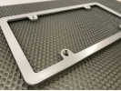 Billet Aluminum Car License Plate Frame - Slim Line (Silver)