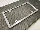 Billet Aluminum Car License Plate Frame - Slim Line (Silver)