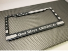 God Bless America! - Aluminum Car License Plate Frames