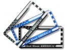 God Bless America! - Aluminum Car License Plate Frames