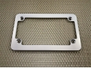 Motorcycle Billet Aluminum License Plate Frame - Slim Line (Silver)