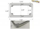 Motorcycle Billet Aluminum License Plate Frame - Slim Line (Silver)