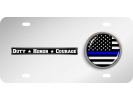 Duty Honor Courage Thin Blue Line - Stainless Steel Car License Plate