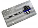 Duty Honor Courage Thin Blue Line - Stainless Steel Car License Plate
