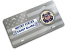 U.S. Coast Guard - Stainless Steel Car License Plate