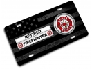 Firefighter Retired - Stainless Steel Car License Plate