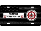 Firefighter Retired - Stainless Steel Car License Plate