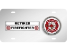 Firefighter Retired - Stainless Steel Car License Plate