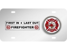 Firefighter - Stainless Steel Car License Plate