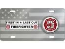 Firefighter - Stainless Steel Car License Plate