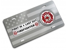 Firefighter - Stainless Steel Car License Plate