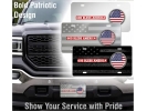American Flag God Bless America - Stainless Steel Car License Plate
