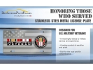 Iraq - Afghanistan Combat Veteran - Stainless Steel Car License Plate