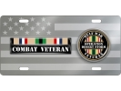 Desert Storm Gulf Combat Veteran - Stainless Steel Car License Plate