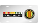 Vietnam Combat Veteran 3 Service Ribbons - Stainless Steel Car License Plate