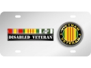Vietnam Disabled Veteran 3 Service Ribbons - Stainless Steel Car License Plate