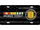 Vietnam Disabled Veteran 3 Service Ribbons - Stainless Steel Car License Plate