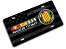 Vietnam Disabled Veteran 3 Service Ribbons - Stainless Steel Car License Plate