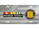 Vietnam Disabled Veteran 3 Service Ribbons - Stainless Steel Car License Plate