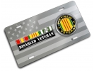 Vietnam Disabled Veteran 3 Service Ribbons - Stainless Steel Car License Plate