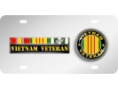 Vietnam Veteran 3 Service Ribbons - Stainless Steel Car License Plate