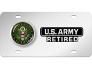U.S. Army Retired - Stainless Steel Car License Plate
