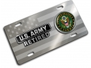U.S. Army Retired - Stainless Steel Car License Plate