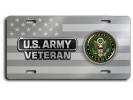 U.S. Army Veteran - Stainless Steel Car License Plate
