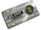 U.S. Army Veteran - Stainless Steel Car License Plate