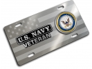U.S. Navy Veteran - Stainless Steel Car License Plate