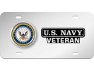 U.S. Navy Veteran - Stainless Steel Car License Plate