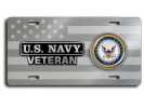U.S. Navy Veteran - Stainless Steel Car License Plate