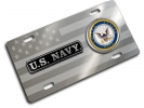 U.S. Navy - Stainless Steel Car License Plate