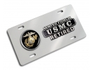 USMC - Retired Marine Corps EGA - Stainless Steel Car License Plate