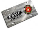 USMC - Veteran Marine Corps - Stainless Steel Car License Plate