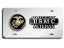 USMC - Veteran Marine Corps EGA - Stainless Steel Car License Plate