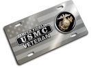 USMC - Veteran Marine Corps EGA - Stainless Steel Car License Plate
