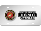 USMC - Veteran Marine Corps - Stainless Steel Car License Plate