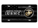 USMC - Semper Fidelis EGA - Stainless Steel Car License Plate