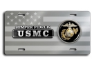 USMC - Semper Fidelis EGA - Stainless Steel Car License Plate