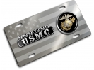 USMC - Semper Fidelis EGA - Stainless Steel Car License Plate