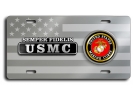 USMC - Semper Fidelis - Stainless Steel Car License Plate